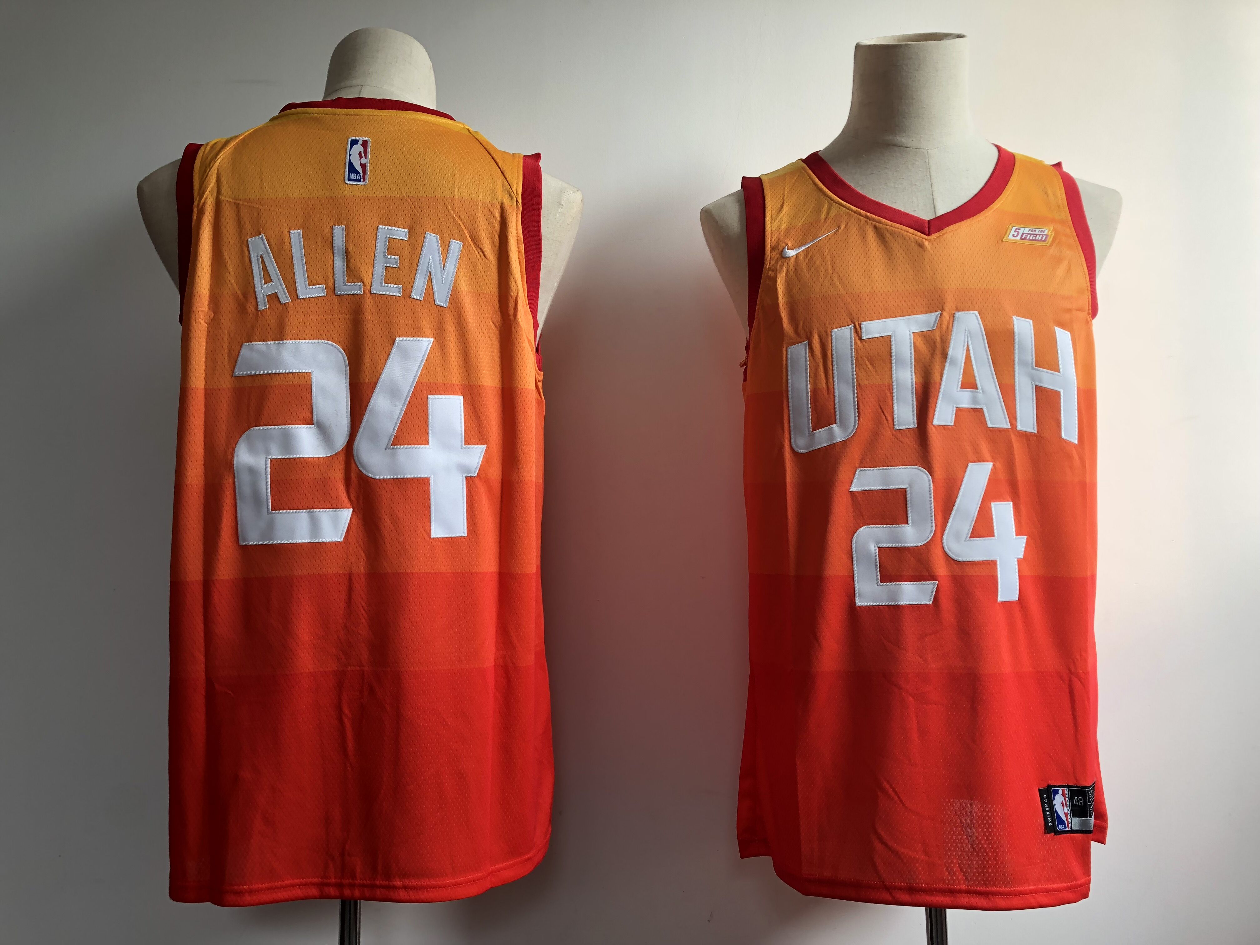 Men Utah Jazz #24 Allen Orange City Edition Game Nike NBA Jerseys
